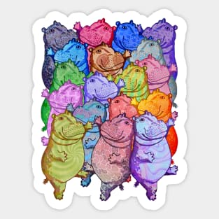 Hippo Disco Sticker